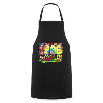 Fabriqué en 1996 et je suis génial Tie Dye coloré - Tablier de cuisine - noir - Devant - AI Model Male 185 dark (185cm)