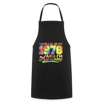 Made In 1978 Und Ich Bin Awesome Tie Dye Bunte - Kochschürze - Schwarz - Vorne - AI Model Male 185 dark (185cm)