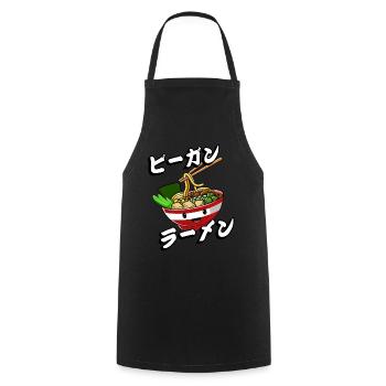 Ramen végétalien | Chemise amateur de ramen | - Tablier de cuisine - noir - Devant - AI Model Male 185 dark (185cm)