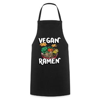 Ramen végétalien | Chemise amateur de ramen | - Tablier de cuisine - noir - Devant - AI Model Male 185 dark (185cm)