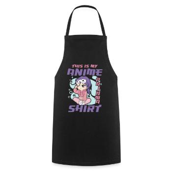 This Is My Anime Pajama Clothing | - Cooking Apron - black - Front - AI Model Male 185 dark (185cm)