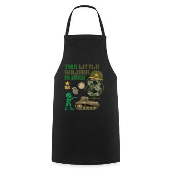This little soldier is now 8 Army Tank 8. - Cooking Apron - black - Front - AI Model Male 185 dark (185cm)