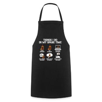Things I Do In My Free Time | Bourbon - Cooking Apron - black - Front - AI Model Male 185 dark (185cm)