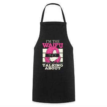 Je suis le waifu | Amateurs d’anime | Chemise Otaku - Tablier de cuisine - noir - Devant - AI Model Male 185 dark (185cm)