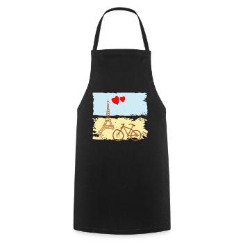 Paris Eiffelturm Frankreich Baguette Stadt Liebe - Kochschürze - Schwarz - Vorne - AI Model Male 185 dark (185cm)