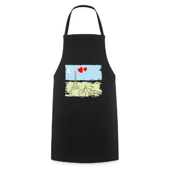 Paris Eiffelturm Frankreich Baguette Stadt Liebe - Kochschürze - Schwarz - Vorne - AI Model Male 185 dark (185cm)
