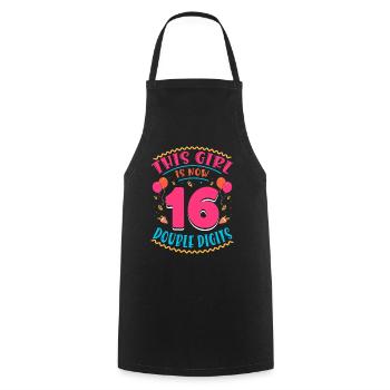 This Girl Is Now 16 | Cupcake Themed - Cooking Apron - black - Front - AI Model Male 185 dark (185cm)
