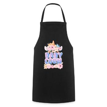| de maïs pour bébé Mignon | Licorne Chemise Licorne | Fille - Tablier de cuisine - noir - Devant - AI Model Male 185 dark (185cm)
