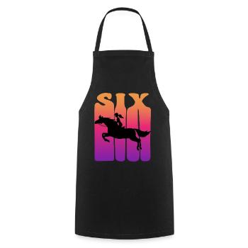 Girl rider, I am 6 years old, 6. - Cooking Apron - black - Front - AI Model Male 185 dark (185cm)