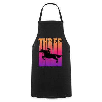 Girl riding, I am 3 years old, children 3. - Cooking Apron - black - Front - AI Model Male 185 dark (185cm)