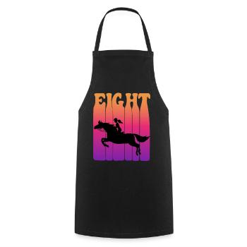 Girl riding, I am 8 years old, children 8. - Cooking Apron - black - Front - AI Model Male 185 dark (185cm)
