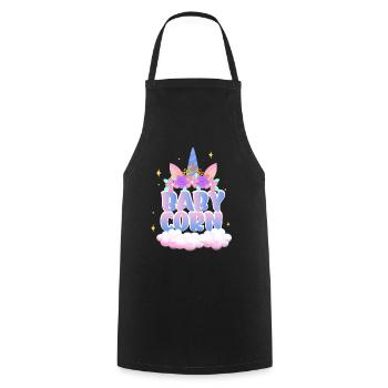 Baby Corn | Cute Unicorn | Unicorn Shirt | Girl - Cooking Apron - black - Front - AI Model Male 185 dark (185cm)