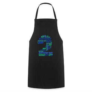 Anniversaire Garçon 2ème anniversaire | Garçons - Tablier de cuisine - noir - Devant - AI Model Male 185 dark (185cm)