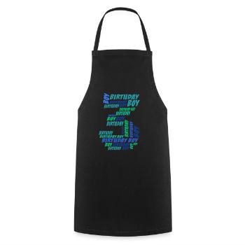 Birthday Boy 3rd birthday | Boys - Cooking Apron - black - Front - AI Model Male 185 dark (185cm)