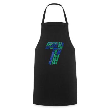 Birthday Boy 7th birthday | Boys - Cooking Apron - black - Front - AI Model Male 185 dark (185cm)