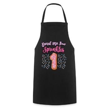 Donut Lose Your Sprinkles 1. Geburtstag | Donut - Kochschürze - Schwarz - Vorne - AI Model Male 185 dark (185cm)