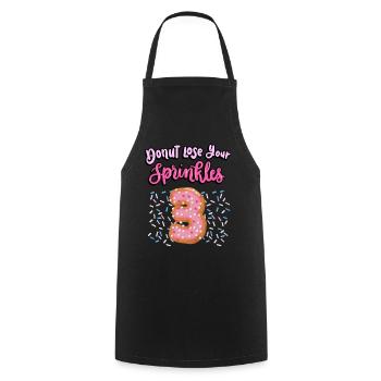 Donut Lose Your Sprinkles 3rd Birthday | Doughnut - Cooking Apron - black - Front - AI Model Male 185 dark (185cm)
