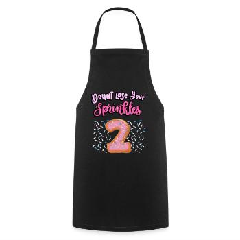 Donut Lose Your Sprinkles 2. Geburtstag | Donut - Kochschürze - Schwarz - Vorne - AI Model Male 185 dark (185cm)