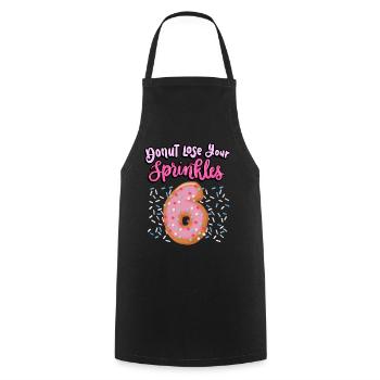 Donut Lose Your Sprinkles 6th Birthday | Beignet - Tablier de cuisine - noir - Devant - AI Model Male 185 dark (185cm)