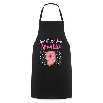 Donut Lose Your Sprinkles 9. Geburtstag | Donut - Kochschürze - Schwarz - Vorne - AI Model Male 185 dark (185cm)
