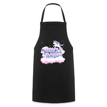 Uncle Corn | Unicorn Birthday | Unicorn Theme | - Cooking Apron - black - Front - AI Model Male 185 dark (185cm)