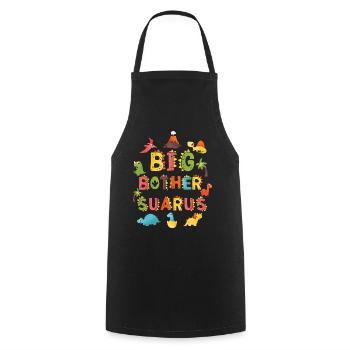 Brother Saurus | Dinosaur Birthday | - Cooking Apron - black - Front - AI Model Male 185 dark (185cm)
