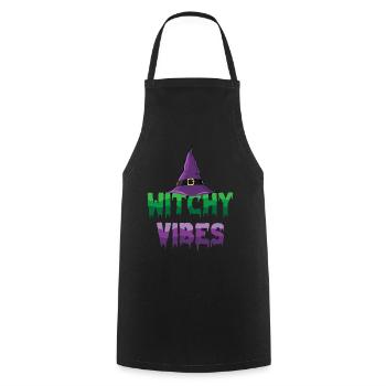 Witchy Vibes Wizard Witch Hat Halloween Costume - Cooking Apron - black - Front - AI Model Male 185 dark (185cm)