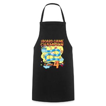 This Board Game Champion Is Now 4 | - Cooking Apron - black - Front - AI Model Male 185 dark (185cm)