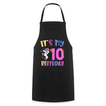 Es Ist Mein 10. Geburtstag Dabbing Unicorn Pony - Kochschürze - Schwarz - Vorne - AI Model Male 185 dark (185cm)