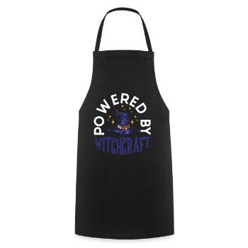 Powered By Witchcraft Witch Hat Spooky Wizardry - Cooking Apron - black - Front - AI Model Male 185 dark (185cm)