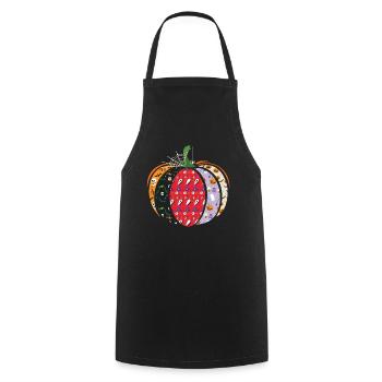 Vacances d’Halloween à la citrouille à motifs effrayants - Tablier de cuisine - noir - Devant - AI Model Male 185 dark (185cm)