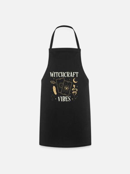 Witchcraft Vibes Spooky Sorcery Halloween Holiday - Cooking Apron - black