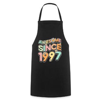 Fantastique depuis 1997 Fleurs Thème Fleurs - Tablier de cuisine - noir - Devant - AI Model Male 185 dark (185cm)