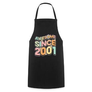 Fantastique depuis 2001 thème floral - Tablier de cuisine - noir - Devant - AI Model Male 185 dark (185cm)