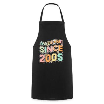 Awe Inspiring Since 2005 Flower Theme Flowers - Cooking Apron - black - Front - AI Model Male 185 dark (185cm)