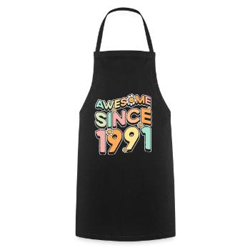 Fantastique depuis 1991 Fleurs Thème Fleurs - Tablier de cuisine - noir - Devant - AI Model Male 185 dark (185cm)
