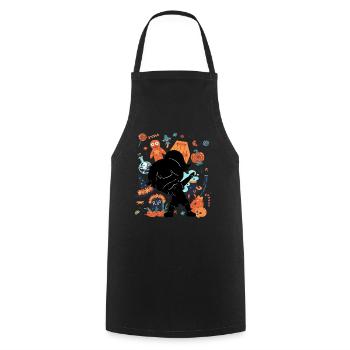 Funny Girl Child Silhouette Spooky - Cooking Apron - black - Front - AI Model Male 185 dark (185cm)