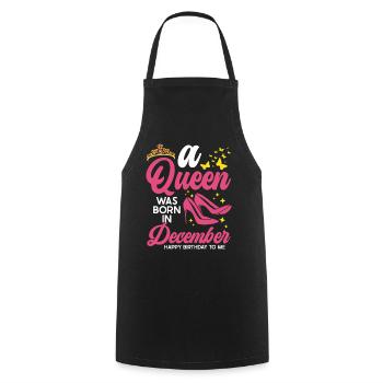 Une reine est née en décembre tout le meilleur - Tablier de cuisine - noir - Devant - AI Model Male 185 dark (185cm)