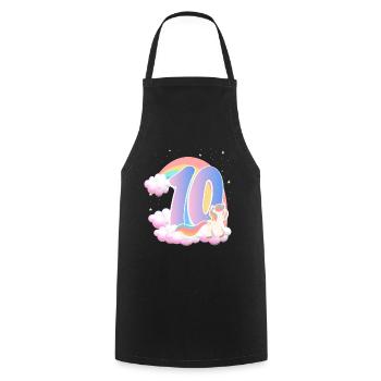 10 Unicorn Rainbow Clouds Little Pony 10. - Cooking Apron - black - Front - AI Model Male 185 dark (185cm)