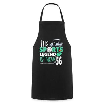 This sports legend is now 56, golf game 56. - Cooking Apron - black - Front - AI Model Male 185 dark (185cm)