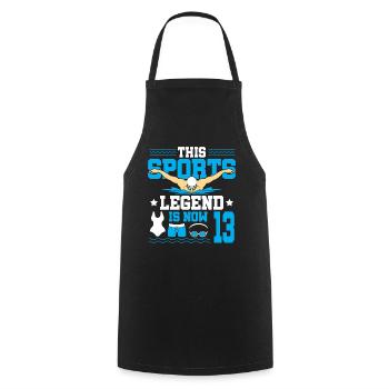 Cette légende du sport a maintenant 13 ans et nage - Tablier de cuisine - noir - Devant - AI Model Male 185 dark (185cm)