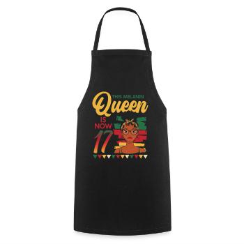 This Melanin Queen Is Now 17, 17th Birthday - Cooking Apron - black - Front - AI Model Male 185 dark (185cm)