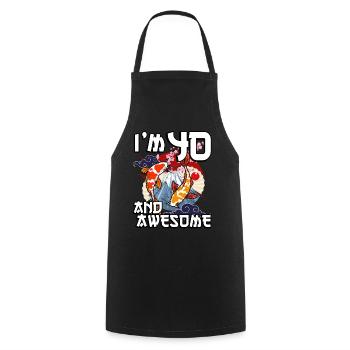 I Am 40 And Awesome Japanese Carp Koi - Cooking Apron - black - Front - AI Model Male 185 dark (185cm)