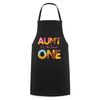 Tante Le sucré saupoudre de délicieux beignets - Tablier de cuisine - noir - Devant - AI Model Male 185 dark (185cm)