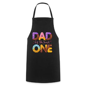 Papa Le doux saupoudre de délicieux beignets - Tablier de cuisine - noir - Devant - AI Model Male 185 dark (185cm)