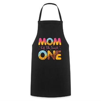 Mère de sweet saupoudre de délicieux beignets - Tablier de cuisine - noir - Devant - AI Model Male 185 dark (185cm)