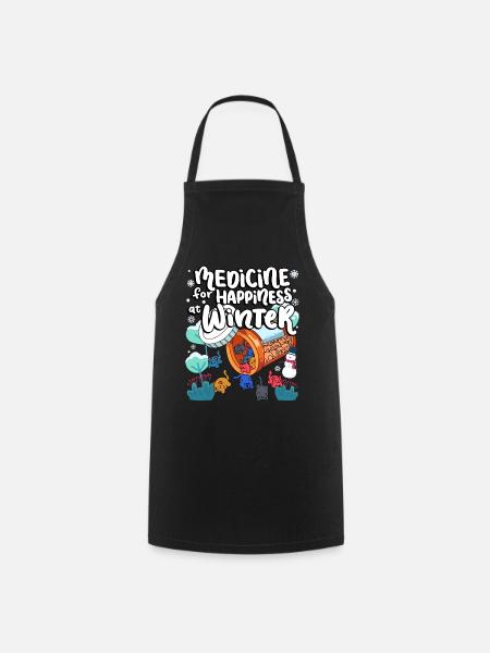 Médecine du bonheur chez Winter Cat Gummies - Tablier de cuisine - noir