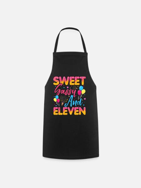 Sweet Sassy And Eleven Sprinkles Delicious - Cooking Apron - black