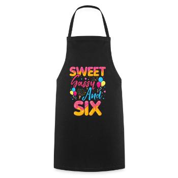Sweet Sassy And Six Sprinkles Délicieux Beignet - Tablier de cuisine - noir - Devant - AI Model Male 185 dark (185cm)