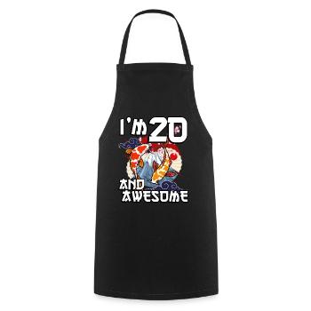 I Am 20 And Awesome Japanese Carp Koi - Cooking Apron - black - Front - AI Model Male 185 dark (185cm)